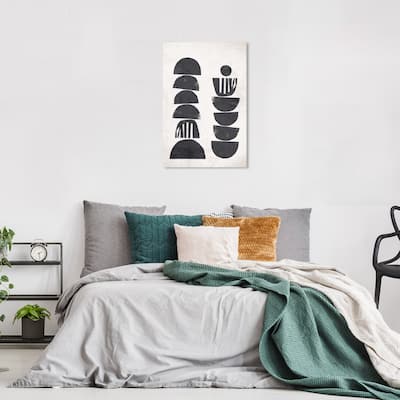 Wynwood Studio Canvas Abstract Cyclics at Daytime White and Mid-Century Modern Wall Art Canvas Print