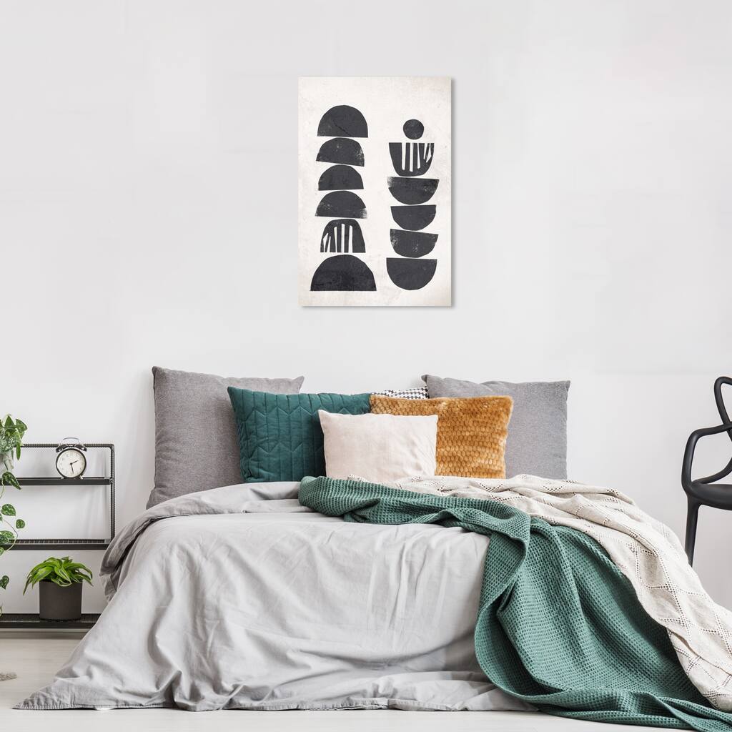 Wynwood Studio Canvas Abstract Cyclics at Daytime White and Mid-Century Modern Wall Art Canvas Print