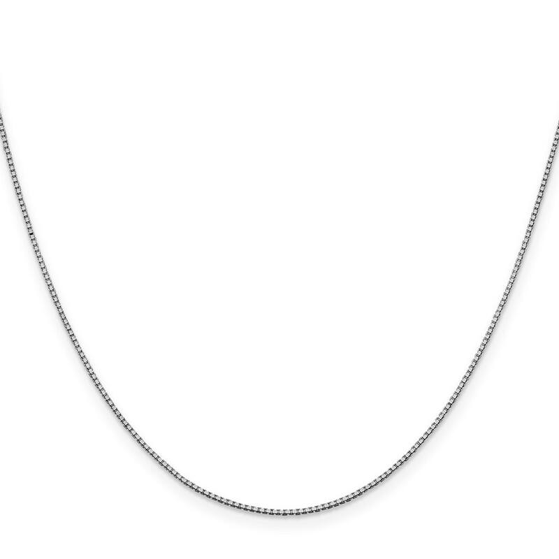 Curata 14k White Gold .95mm Box Chain Bracelet