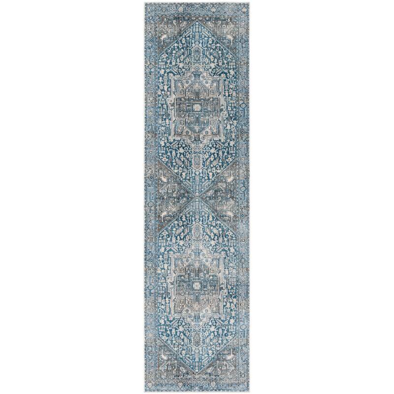 SAFAVIEH Vintage Persian Ariete Oriental Distressed Rug - 2'2" x 8' Runner - Charcoal/Blue