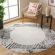 preview thumbnail 2 of 10, SAFAVIEH Skyler Heather Modern Abstract Border Rug 6'7" Round - Ivory Grey/Black - Round