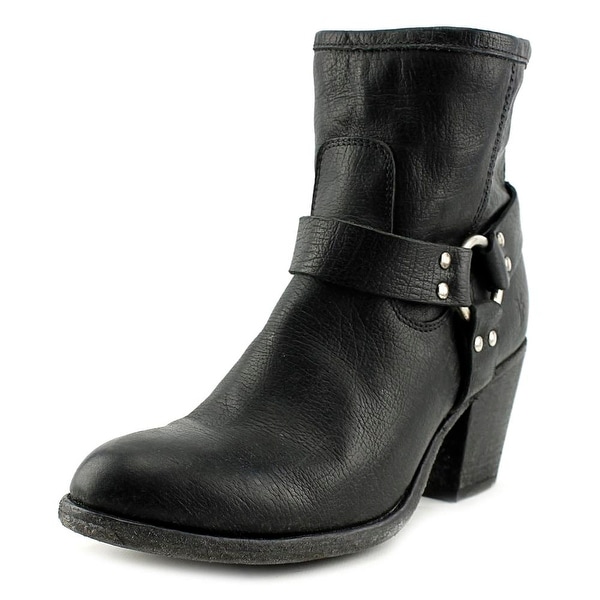 Frye Tabitha Harness Short Round Toe Leather Ankle Boot