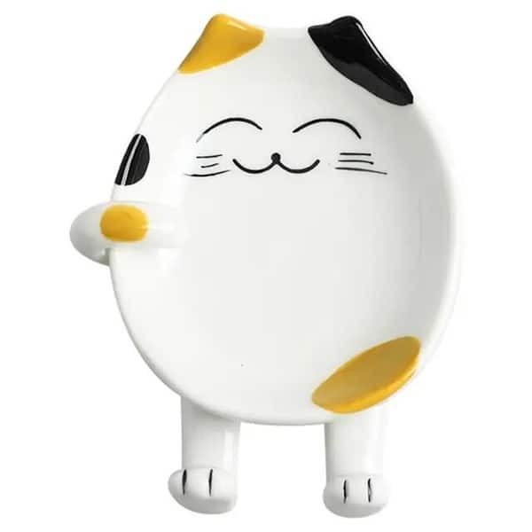 Ceramic Cat Spoon Rest - Yellow