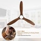 preview thumbnail 17 of 199, 42“/52"/60"/48" Noiseless Walnut Wood Ceiling Fan with Remote Control, Integrated Light Optional