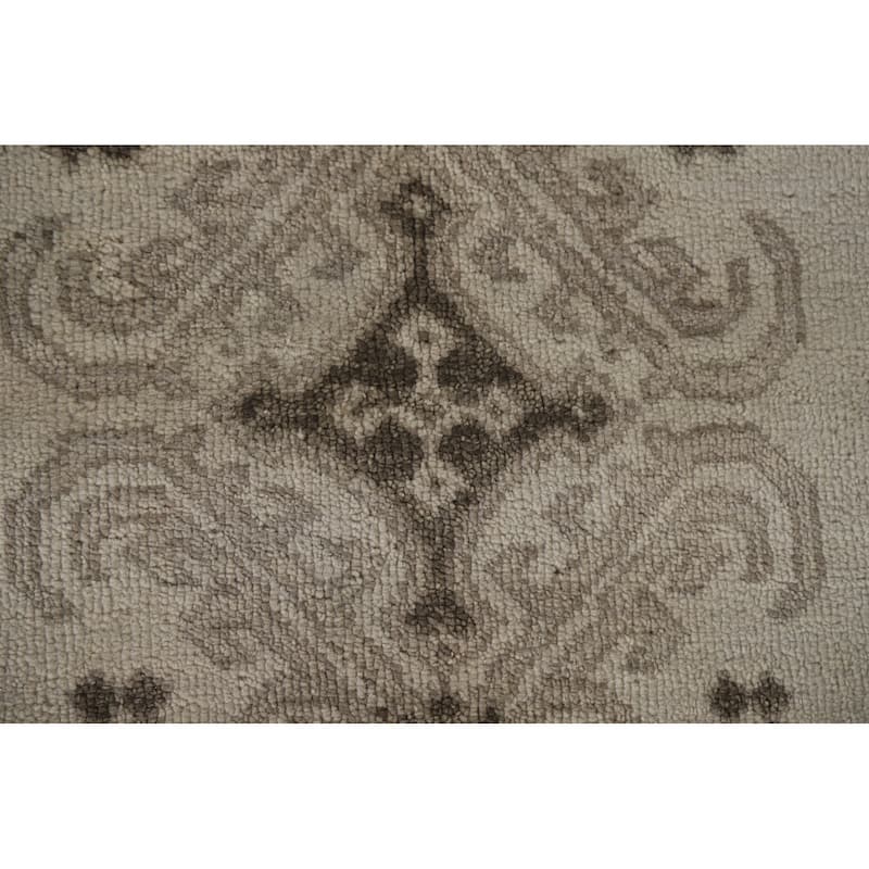 Oushak Area Rug Handmade Geometric Wool Carpet - 7'9"x 10'5"