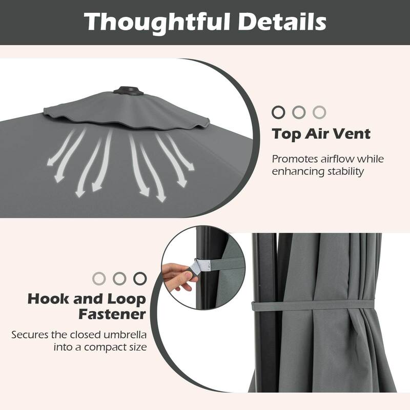 Costway 9 FT Cantilever Patio Umbrella Offset Hanging Umbrella with