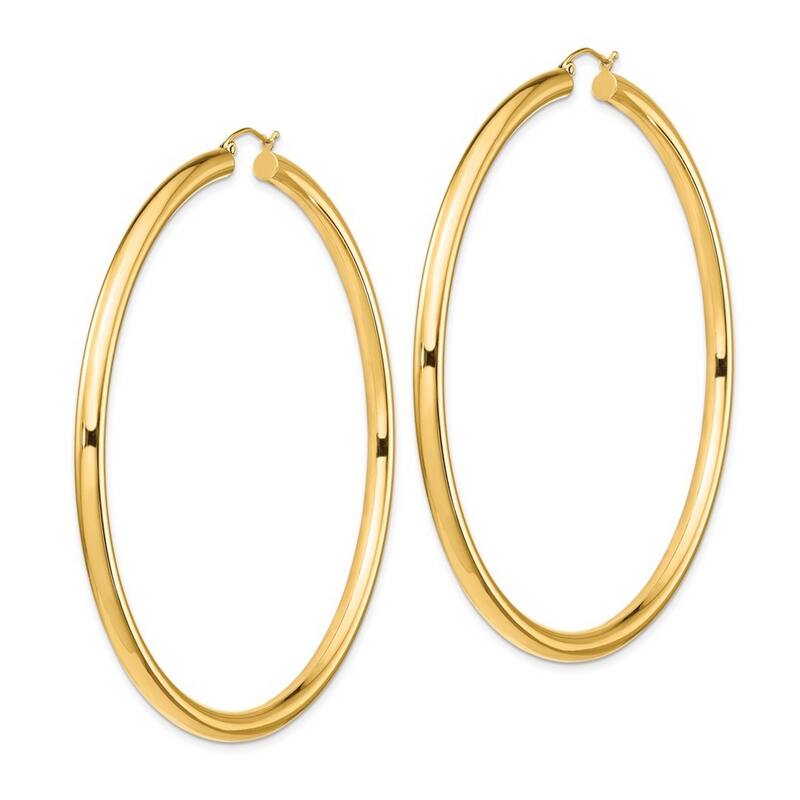 Curata 14k Yellow Gold Polished 82x4mm Hoop Earrings