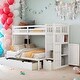 preview thumbnail 22 of 29, 3 Beds In 1 Twin Over Full/Twin Bunk Bed with Shelves And Drawers