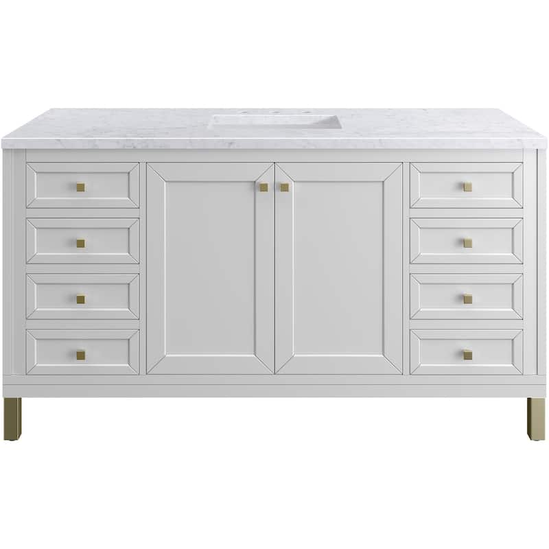 James Martin Vanities 503-V60S-3CAR Chicago 60" Free Standing Single - Glossy White