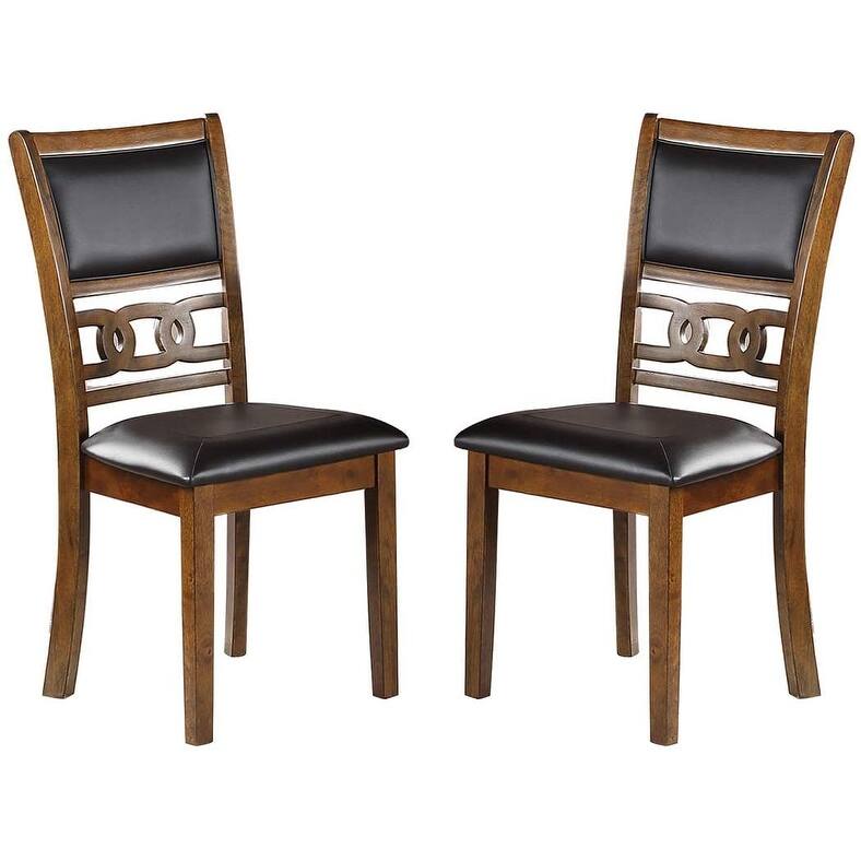 5 Piece Round Dining Table Set, Kitchen Dining Room Furniture Set with Dining Table and 4 Upholstered Side Chairs