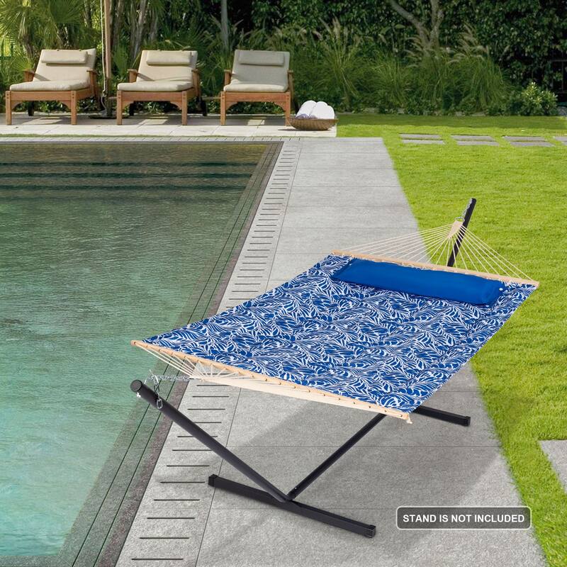 78'' Quilted 2 Person Hammock Beach Swing with Spreader Bars&Pillow - 55.1*122*1