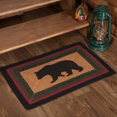 Wyatt Stenciled Bear Jute Rug Rect w/ Pad 20x30 - 20" x 30"