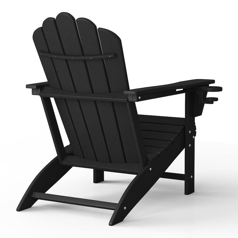 Aderson Outdoor Poly Adirondack Chairs with Cupholders (Set of 4)