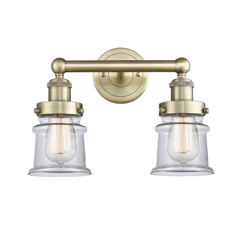 Innovations Lighting 616-2W-11-14 Canton Vanity Canton 2 Light 14" - Antique Brass / Clear