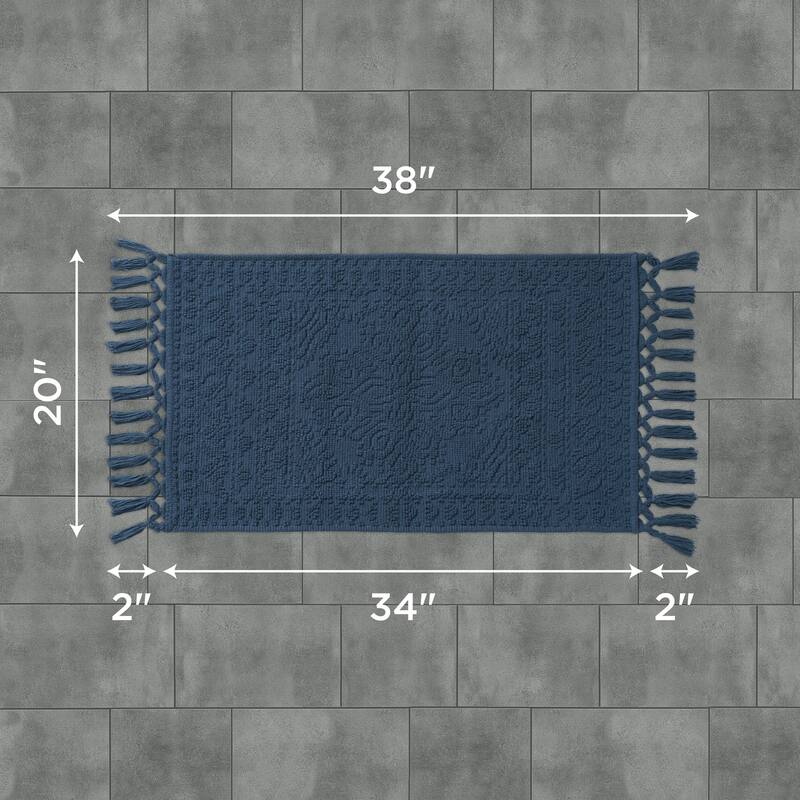 French Connection Nellore Fringe Cotton Bath Rug