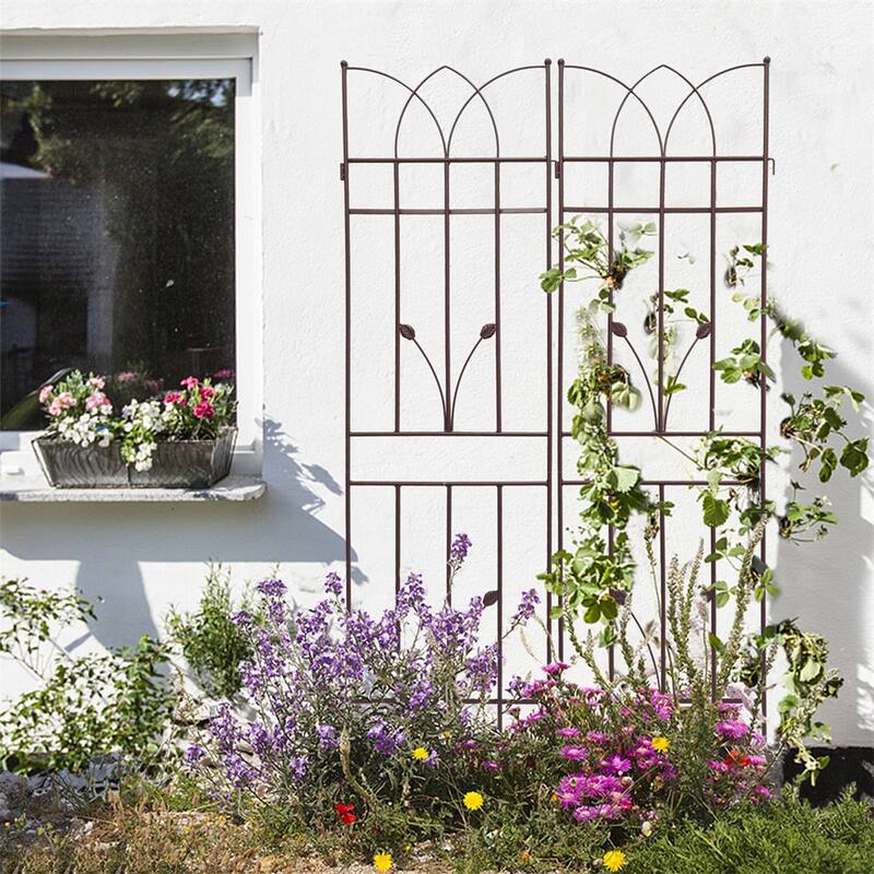 2 Pack Outdoor Metal Garden Rustproof Trellis for Climbing Plants