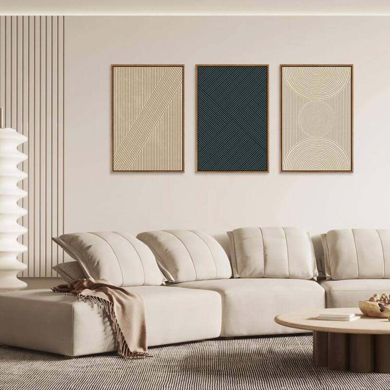 Neutral Beige Wall Decor, Mid Century Modern Wall Painting