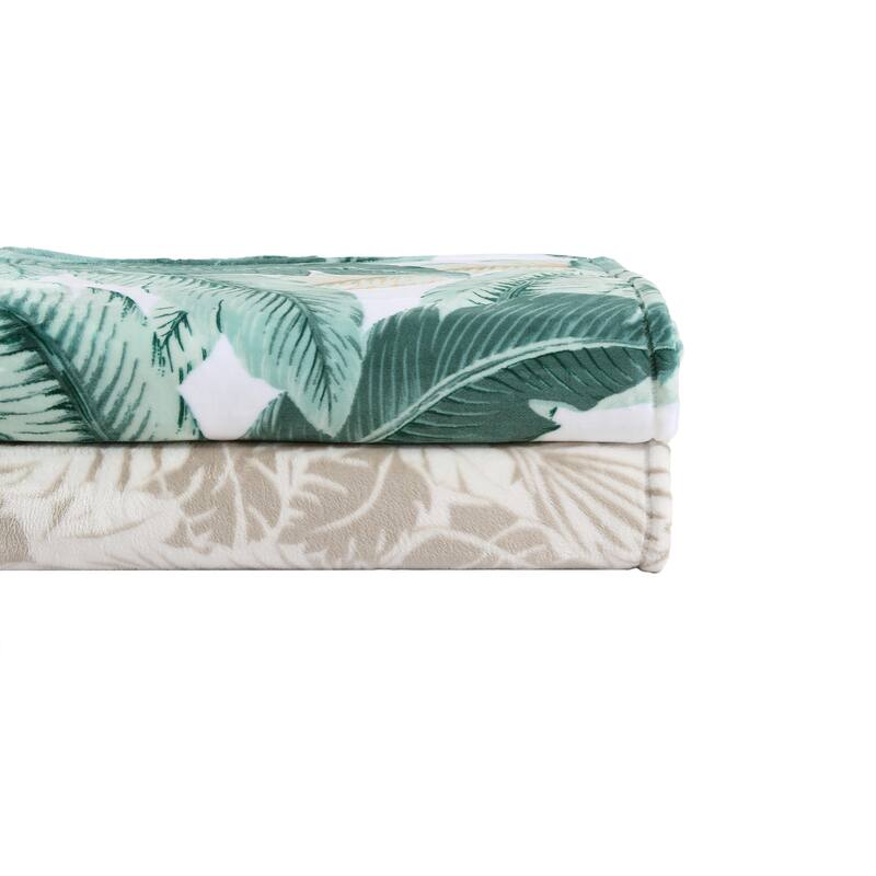 Tommy Bahama Printed Ultra Soft Plush Reversible Blanket