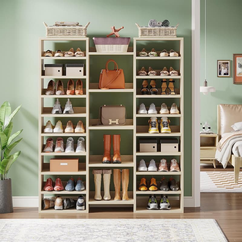 14-Tier Shoe Rack, 46 Pairs Freestanding Tall Entryway Shoe Organizer