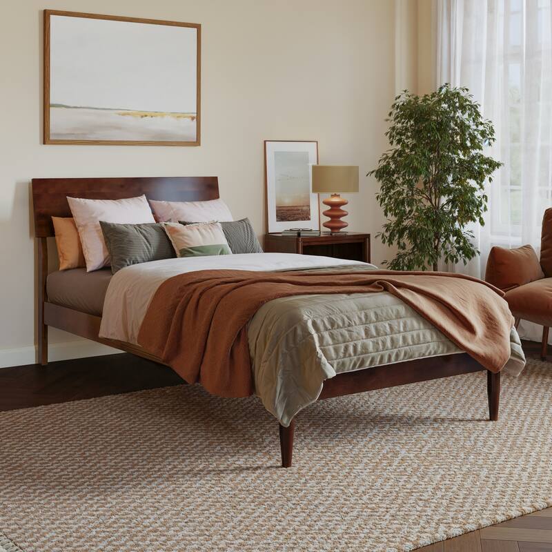 Bradford Platform Bed with Adjustable Headboard - Twin XL - Walnut