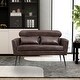preview thumbnail 1 of 23, Classical Loveseat Small Sofa Small Mini Room Suede Couch Two-seater Armchairs with 2 Throw Pillows and Metal Legs Dark Brown