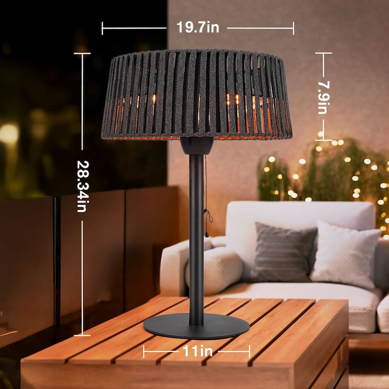 1500W Portable Tabletop Outdoor Halogen Electric Patio Heater