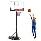 preview thumbnail 1 of 8, White-Black Adjustable Basketball Hoop with PC Backboard and Portable Base - Height: 4.6 ft-8.3 ft.