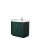 preview thumbnail 46 of 168, Miranda Single Vanity Set, Cultured Marble Top, No Mirror 36-Inch Single - Green, Nickel Trim, White Cultured Marble Top