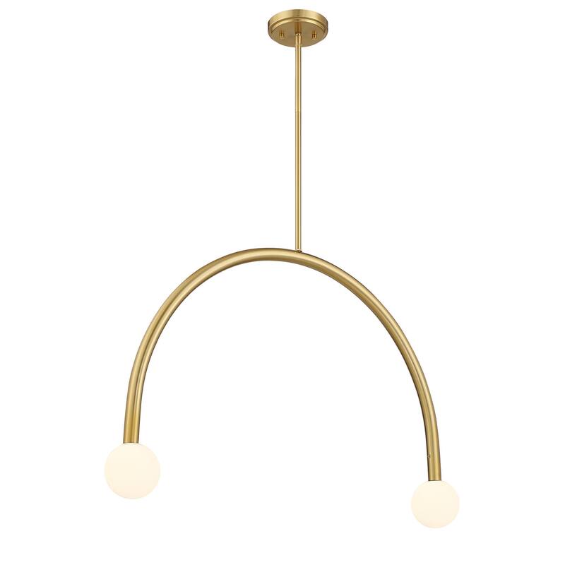 Bellevue SHCH92227 2 Light 34" Wide Linear Chandelier with Opal Glass