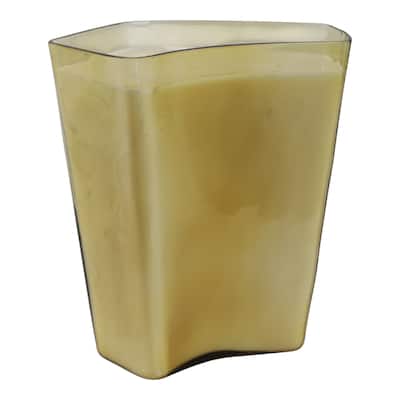 Glass and Wax Midnight Amber Scented Decorative Candle - 10" Orange - 9" x 6" x 10"
