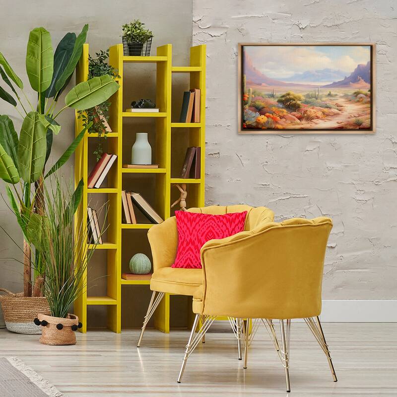 Stupell Flower Lined Desert Path Framed Floater Canvas Wall Art Design By Franklyn Gregory