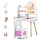 preview thumbnail 6 of 5, Wooden Princess Makeup Dressing Desk anity Table and Chair Set White