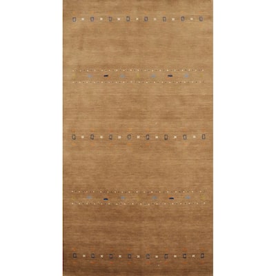 Hand Knotted Oriental 100% Wool Carpet Tribal Animal Pictorial Brown Gabbeh Area Rug - 8' 1'' X 4' 1''
