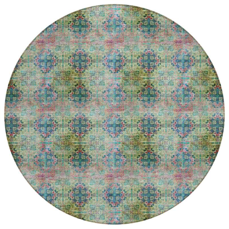 Alnalu Botanic Elegance Weather Resistant Versatile Elegance Runner Outdoor Rug