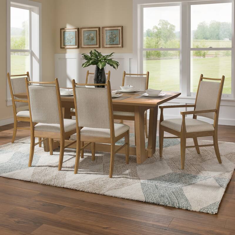 Harstad 72" Wood Finish Rectangular Dining Set by iNSPIRE Q Modern - Oak Finish