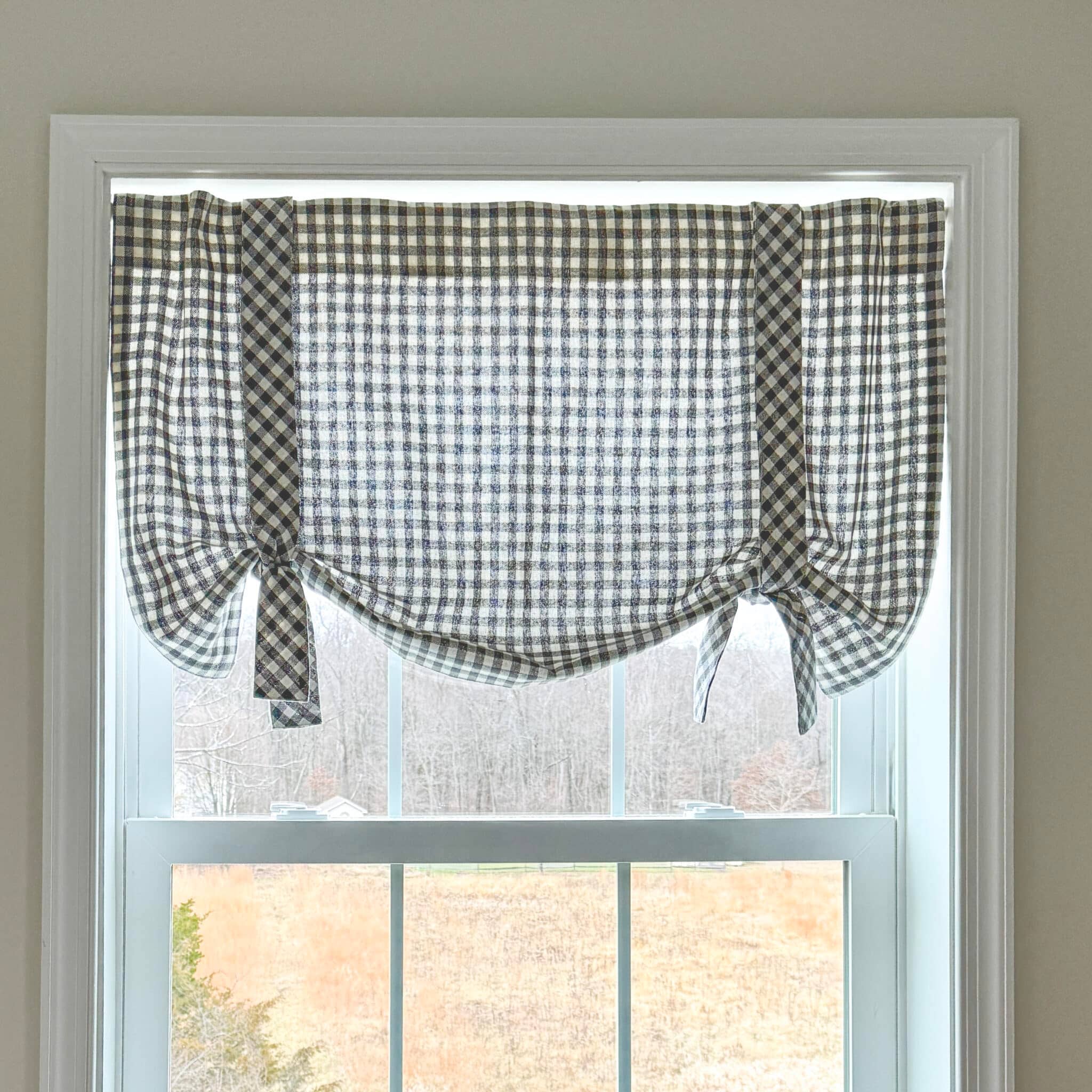 Gray Gables Check Roman Valance