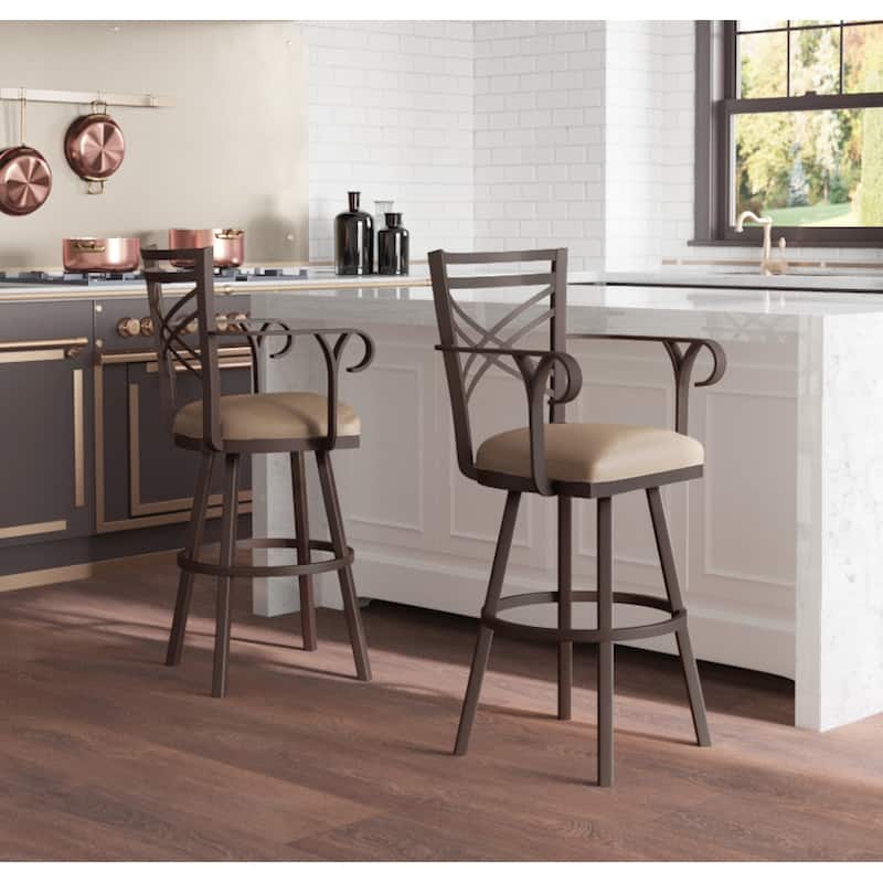 Tempo Furniture Rebecca w/ Arms Swivel 26" Counterstool/30" Barstool by Furnish Theory