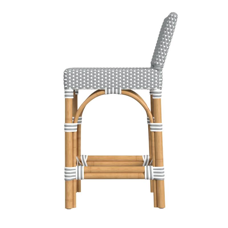 Serienna 24.5"H Seat Rattan Low Back Counter Stool