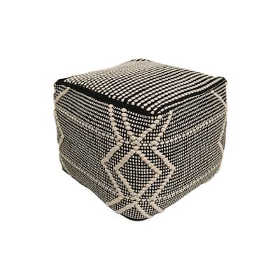 Home&Manor Arezzo Cotton Cube Pouf