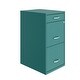 preview thumbnail 1 of 2, Space Solutions 18" Deep 3 Drawer Metal Organizer File Cabinet, Teal