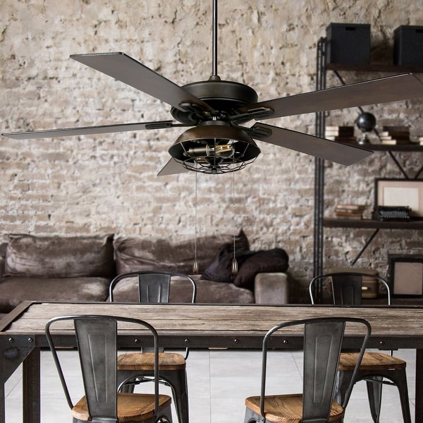Carbon Loft Dagmar 52-inch Farmhouse Lantern 5-blade LED Ceiling Fan. Opens flyout.