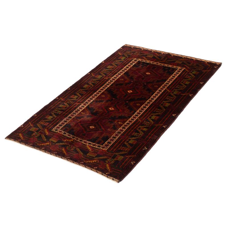 Teimani Burgundy Rug 4'9" x 6'6" - 4'9 x 6'6