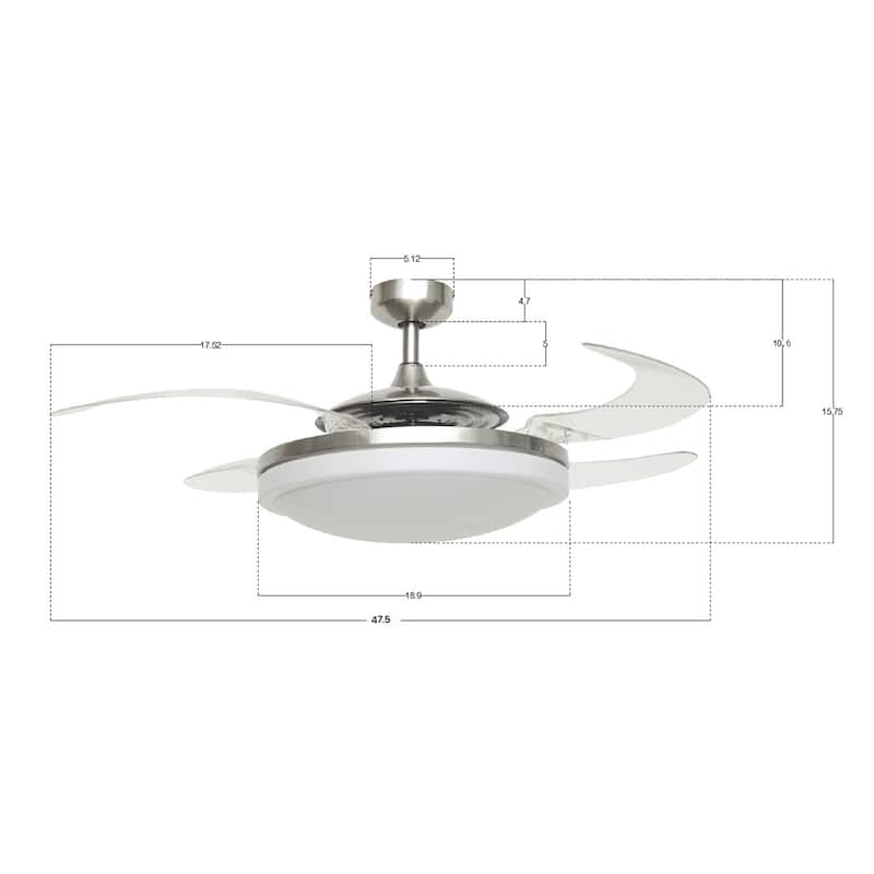 Fanaway Evo2 Retractable 4-blade Lighting with Remote Ceiling Fan