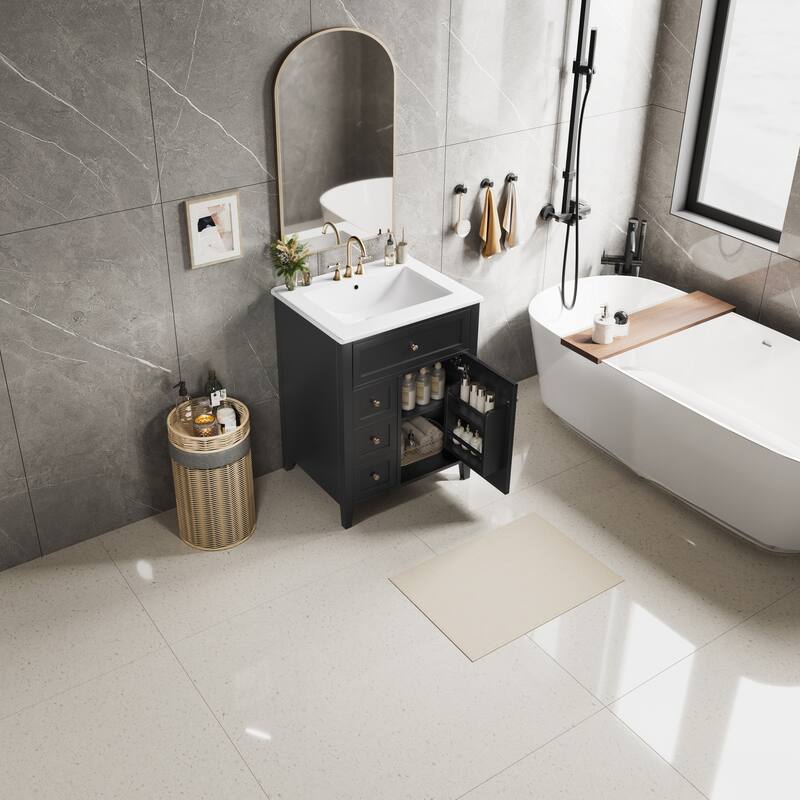 Modern Bathroom Vanity with Abundant Storage and Sturdy Construction