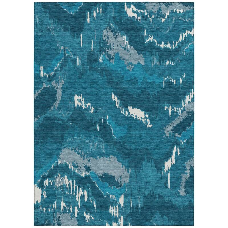 HomeRoots Abstract Transitional Rectangle Outdoor Rug