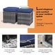 preview thumbnail 13 of 26, Outdoor Rattan Ottoman Set of 2 – Weather-Resistant Wicker Footstool with Thick Cushion