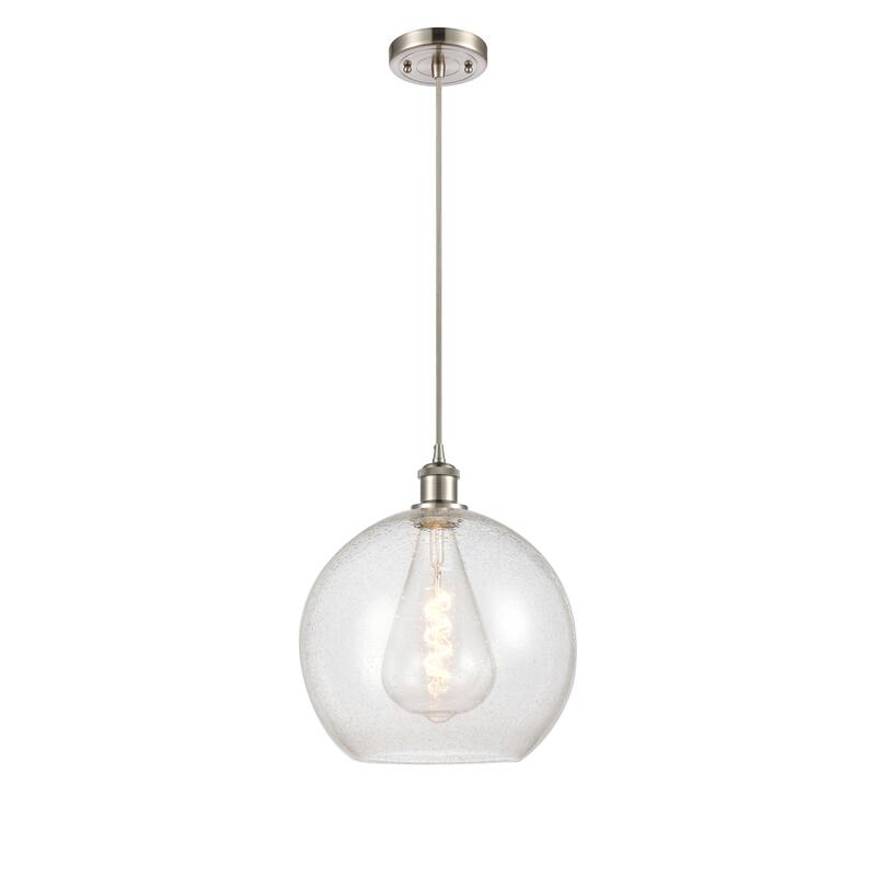 Innovations Lighting Ballston Athens 1 Light 12" Cord Hung Mini Pendant - Seedy/Brushed Satin Nickel