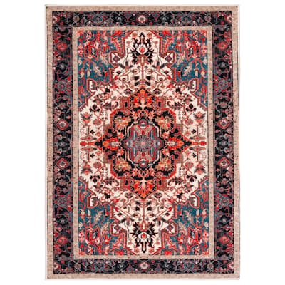 SAFAVIEH Riviera Machine Washable Slip Resistant Adell Overdyed Distressed - 6'7" Square