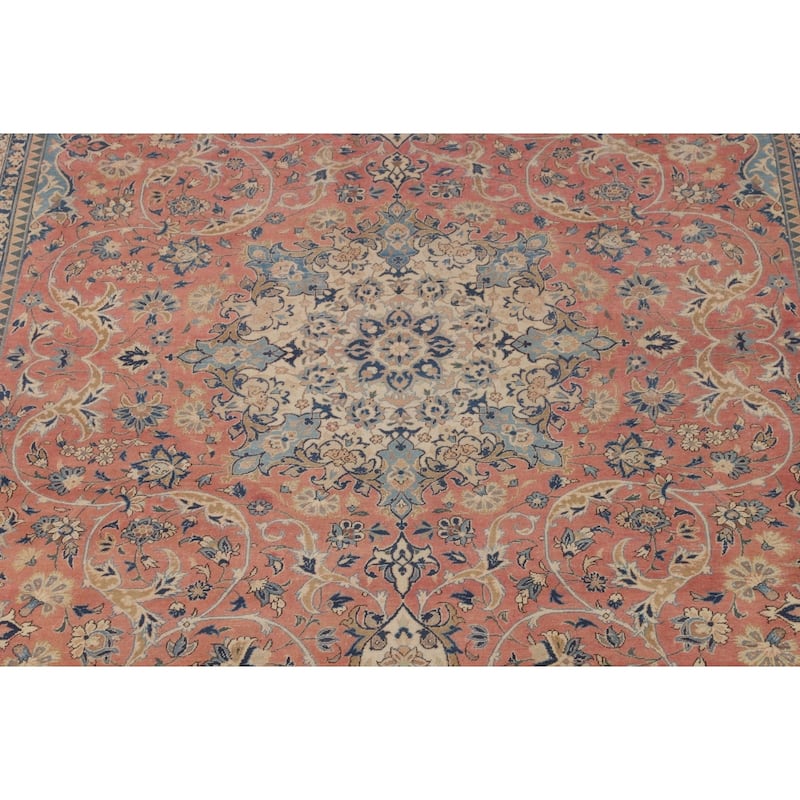 Najafabad Persian Large Vintage Rug Hand-Knotted Wool Carpet - 10'11" x 16'2"