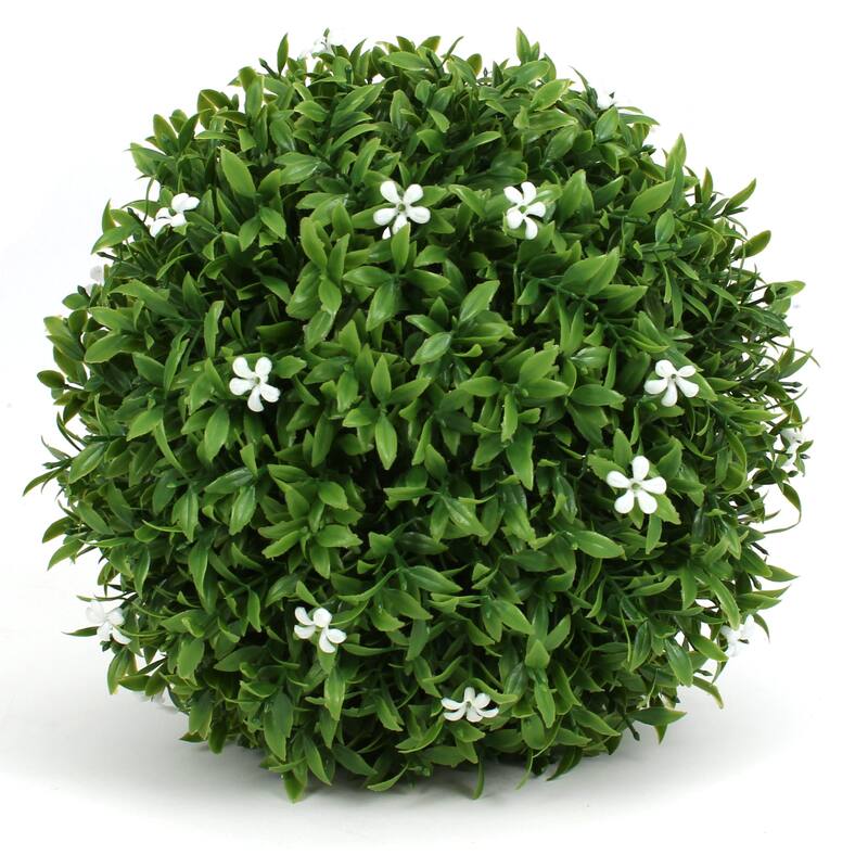White Flower Grass Topiary Ball - Small 36 Pack - Whte Flower Grass